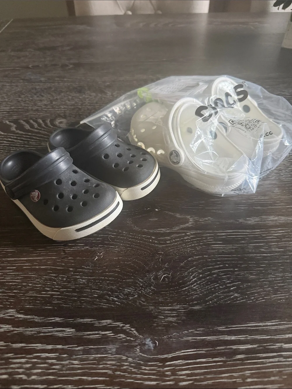CROCS Kids Black and White Clog Duo